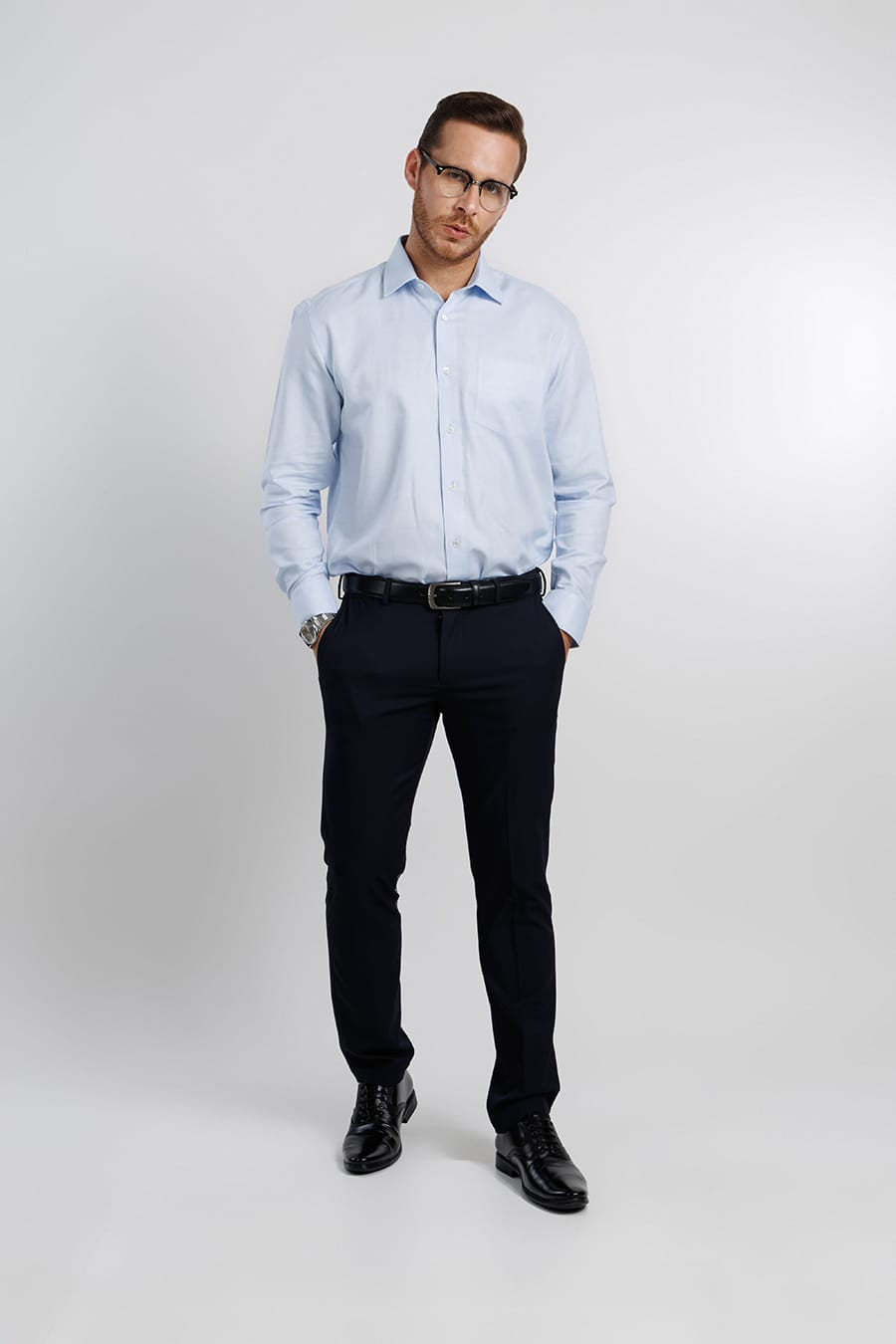 Estate Linen Blend Shirt - Light Bluish