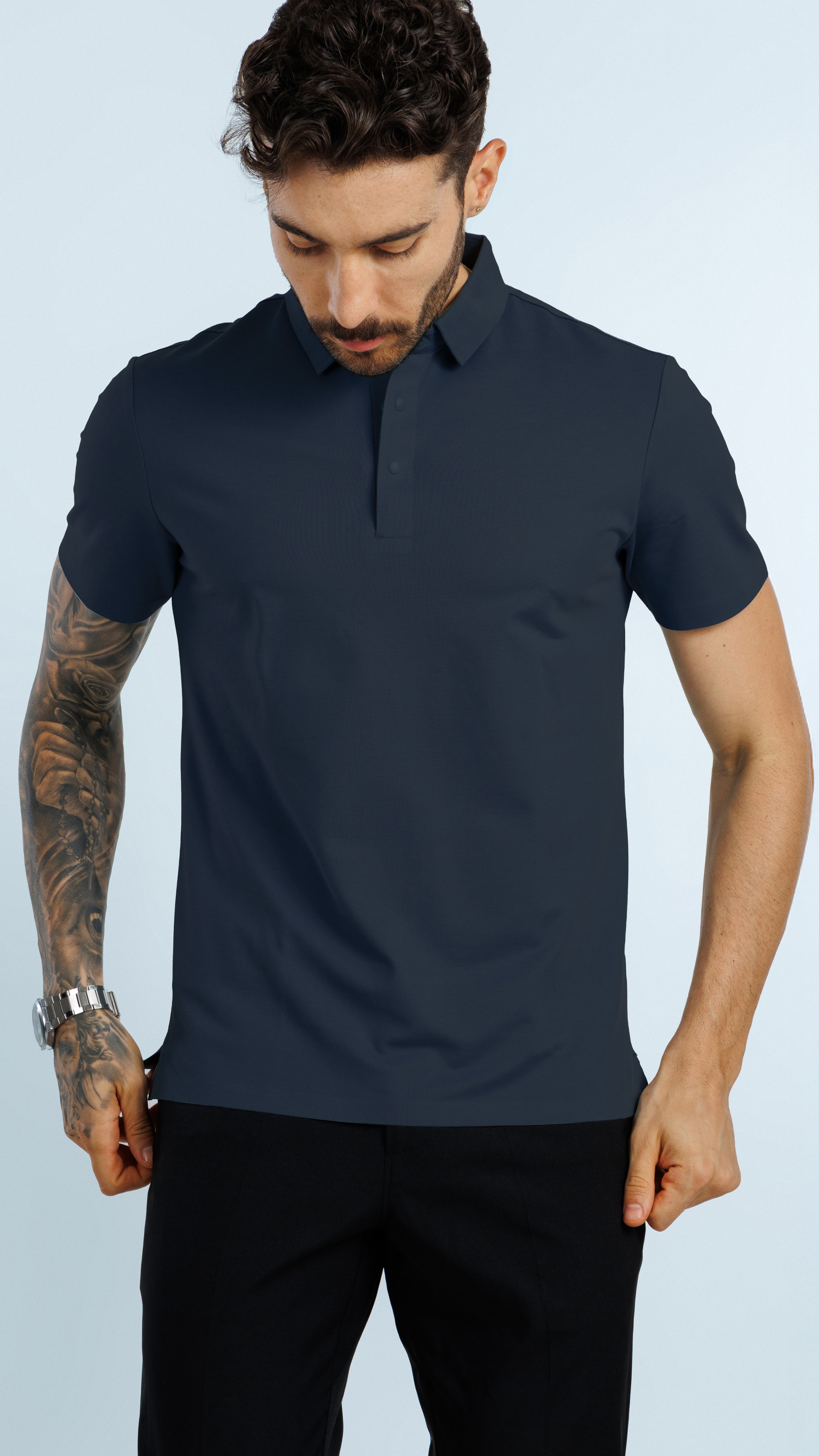 UV Protect & Antibacterial Polo T-Shirt - Teal Blue