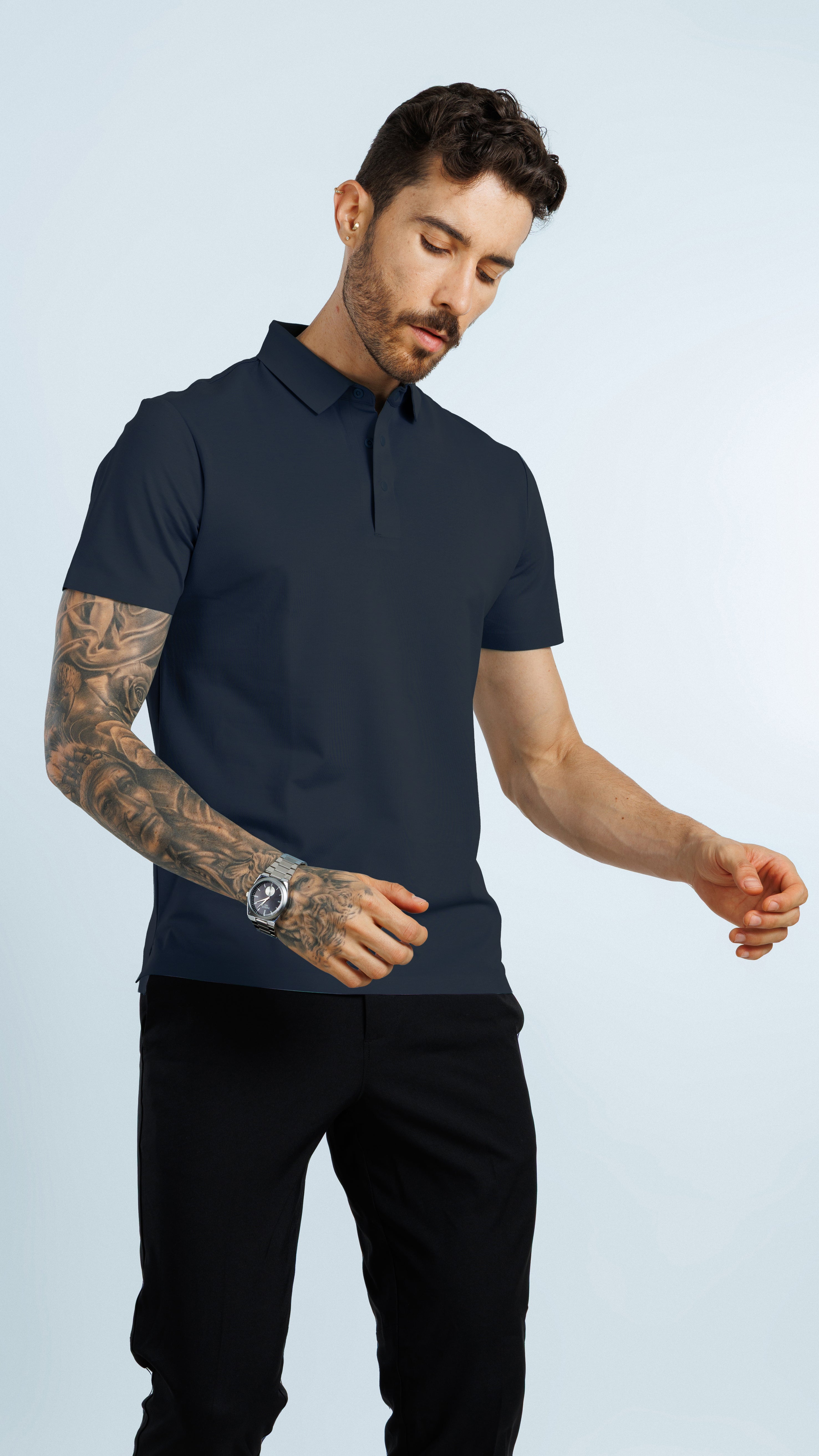 UV Protect & Antibacterial Polo T-Shirt - Teal Blue