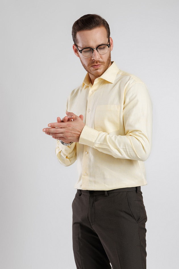 Estate Linen Blend Shirt - Yellow