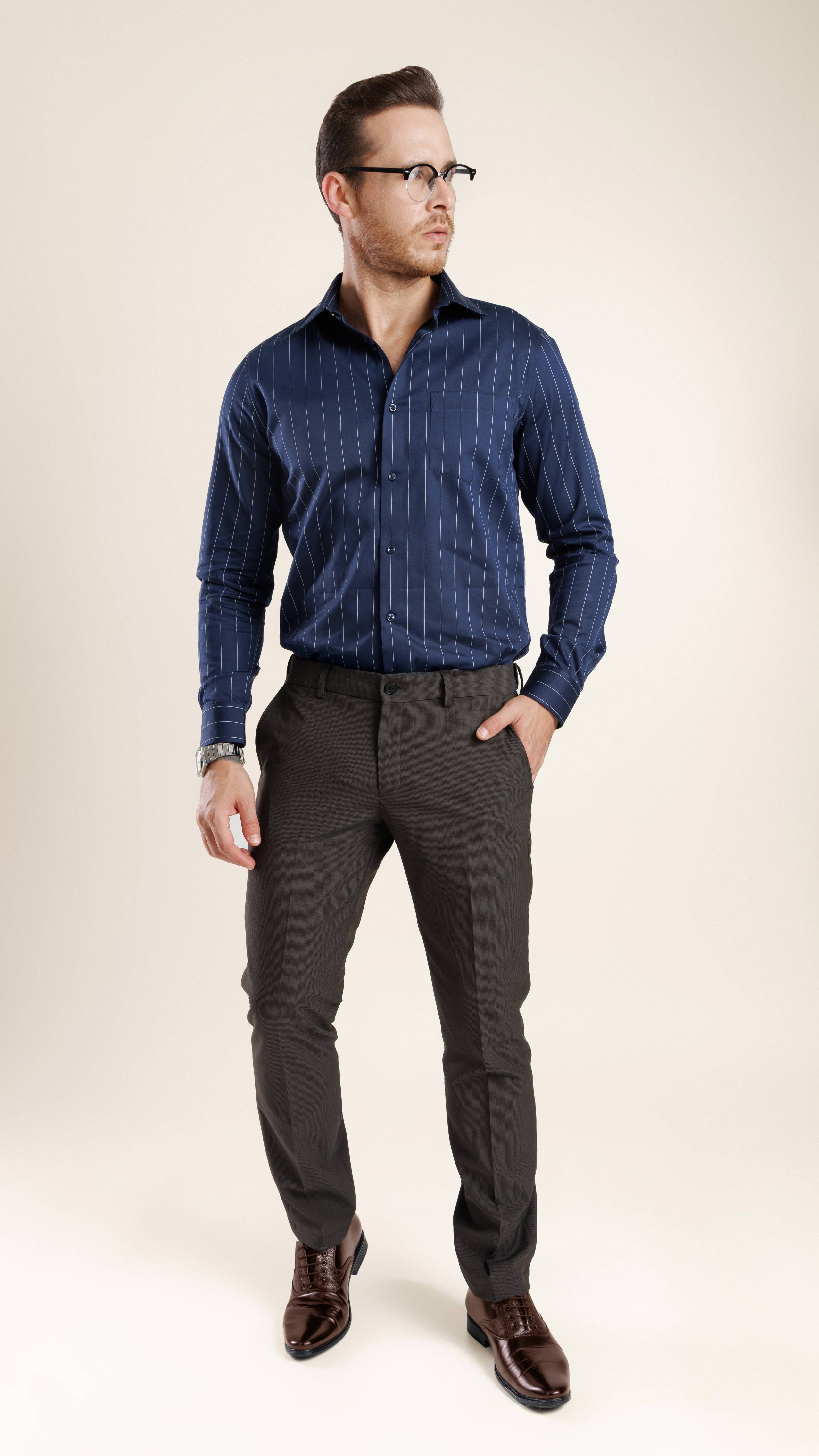 Oxford Blue Pinstripe Shirt